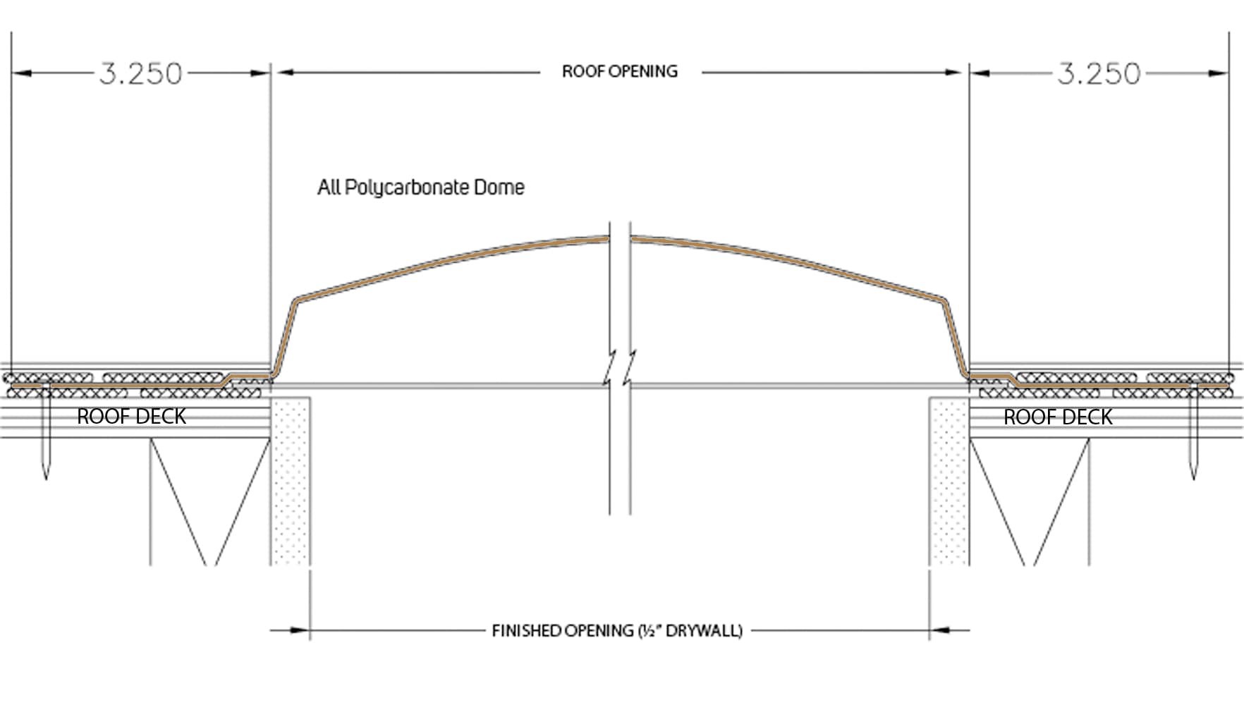 slide 6 of 6, Sun-Tek 22-1/2-in x 46-1/2-in Fixed Self-flashing Polycarbonate Skylight, 1 ct