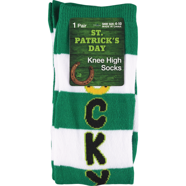 slide 1 of 1, L Knee High - St Pats - Argyle, 1 ct