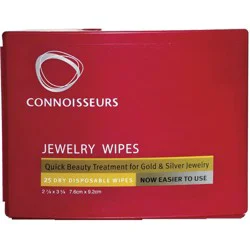 Connoisseurs Jewelry Wipe Compact 25 Wipes - Red: Polishing Cloth for Silver & Gold
