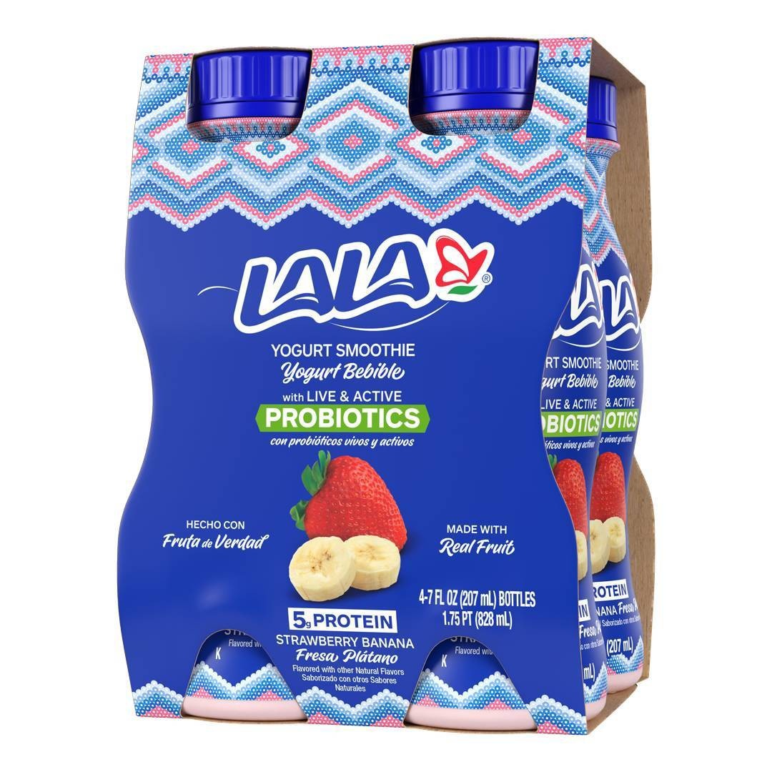 slide 1 of 3, LALA Strawberry Banana Cereal Probiotic Yogurt Drink - 4ct/7 fl oz, 4 ct, 7 fl oz