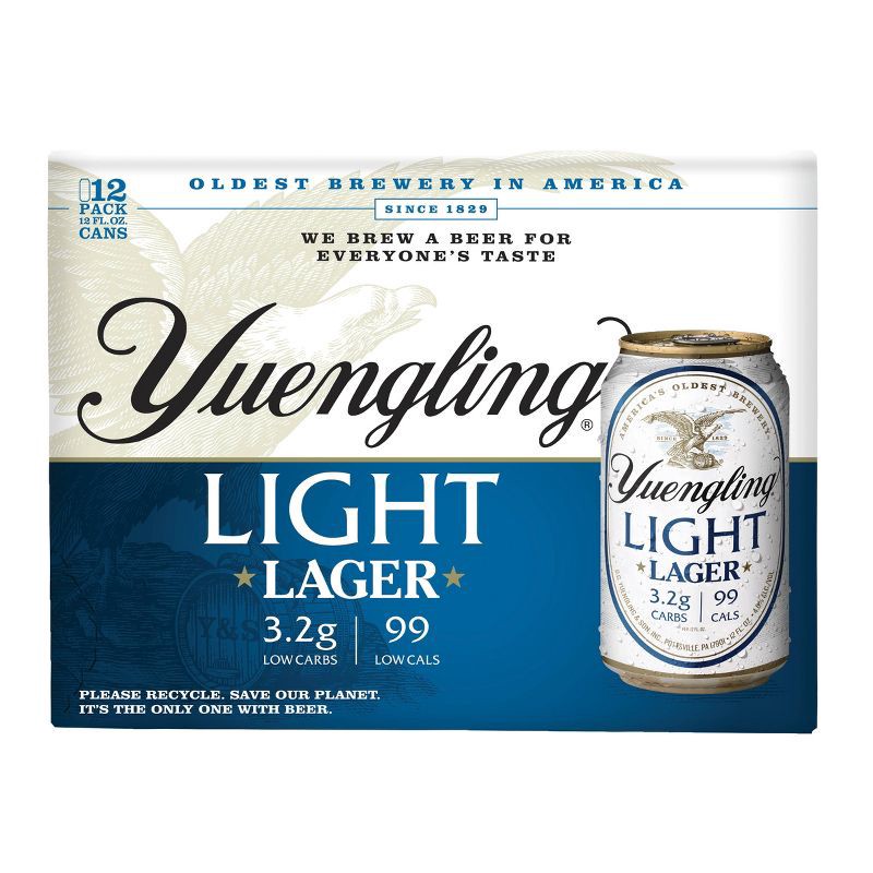 slide 2 of 5, Yuengling Light Lager Beer - 12pk/12 fl oz Cans, 12 ct; 12 fl oz