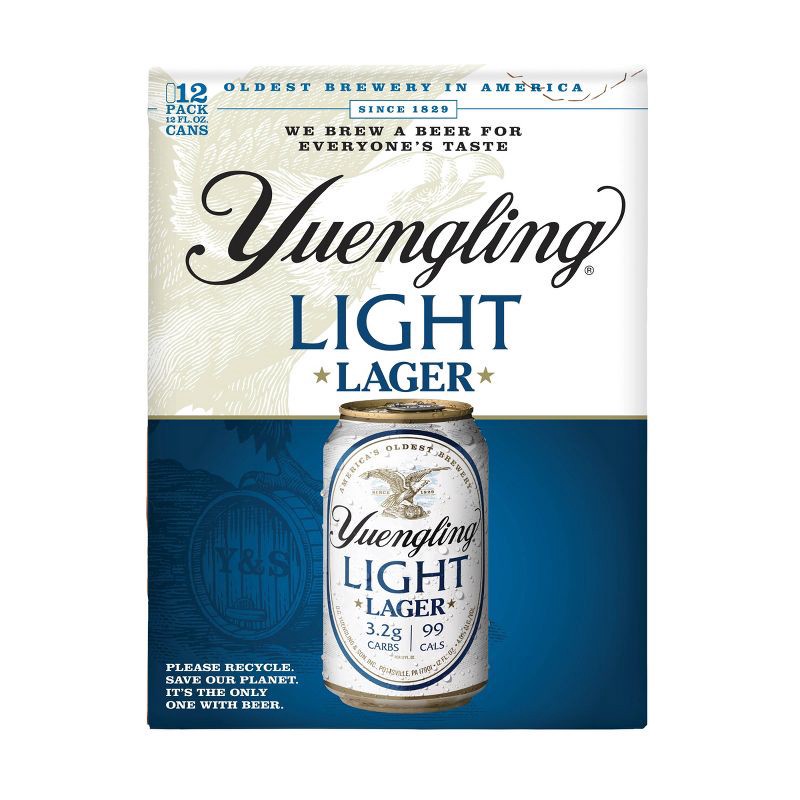 slide 3 of 5, Yuengling Light Lager Beer - 12pk/12 fl oz Cans, 12 ct; 12 fl oz