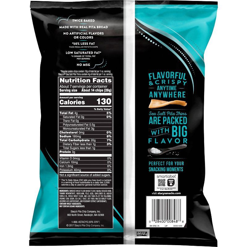 slide 2 of 5, Stacys Stacy's Sea Salt Pita Thins - 6.75oz, 6.75 oz