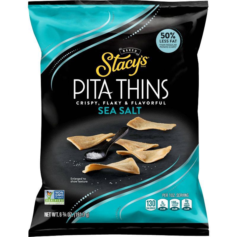 slide 1 of 5, Stacys Stacy's Sea Salt Pita Thins - 6.75oz, 6.75 oz