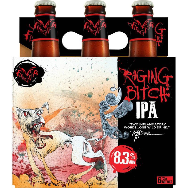 slide 1 of 3, Flying Dog Raging Bitch Belgian IPA Beer - 6pk/12 fl oz Bottles, 6 ct; 12 fl oz