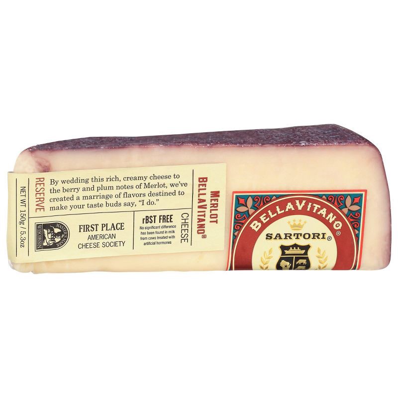 slide 2 of 3, Sartori Bellavitano Merlot Cheese Wedge - 150g, 150 gram