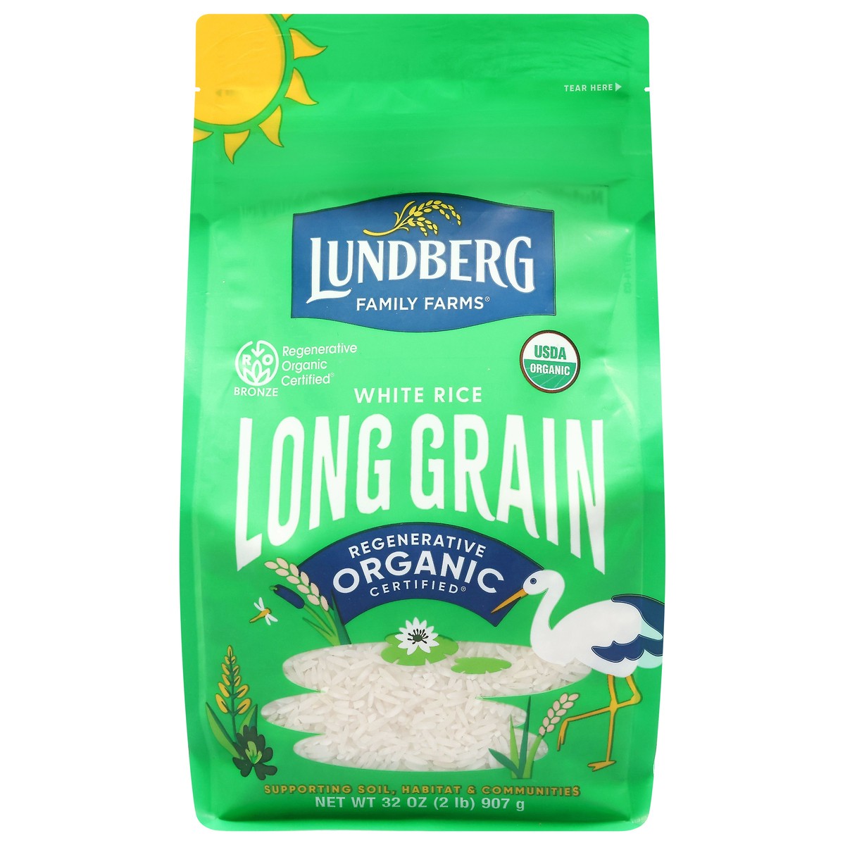 slide 1 of 1, Lundberg Family Farms Organic White Long Grain Gourmet Rice 32 oz, 32 oz