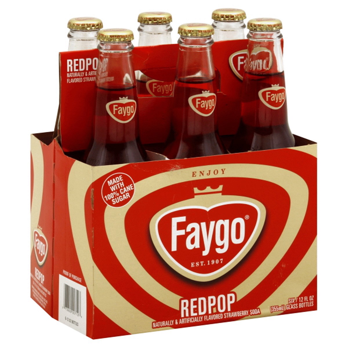 slide 1 of 1, Faygo Redpop Glass Bottles - 6 ct; 12 fl oz, 6 ct; 12 fl oz