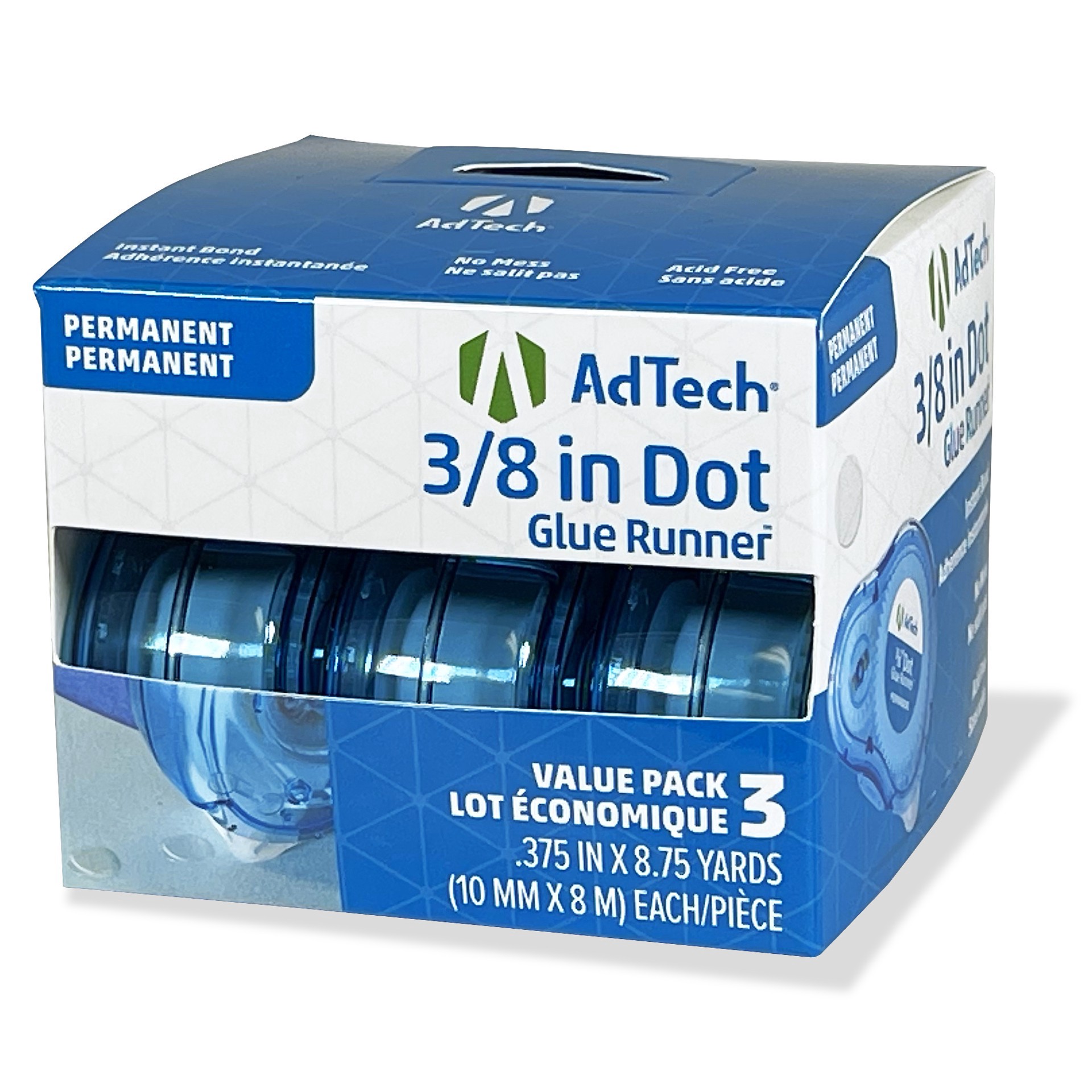 slide 3 of 6, Adtech Permanent 3/8" Dot Glue Runner, 3ct., 3 ct