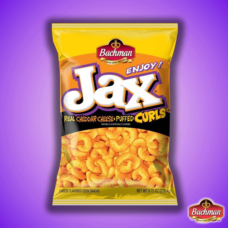slide 3 of 5, Bachman Jax Real Cheddar Cheese Puffed Curls - 9oz, 9.75 oz