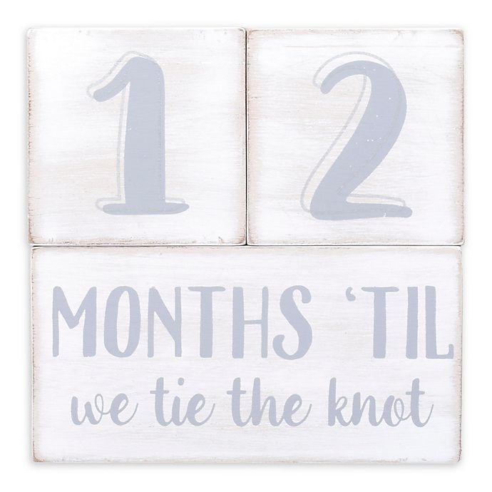 slide 1 of 6, Pearhead Wedding Countdown Milestone Blocks - White/Grey, 1 ct