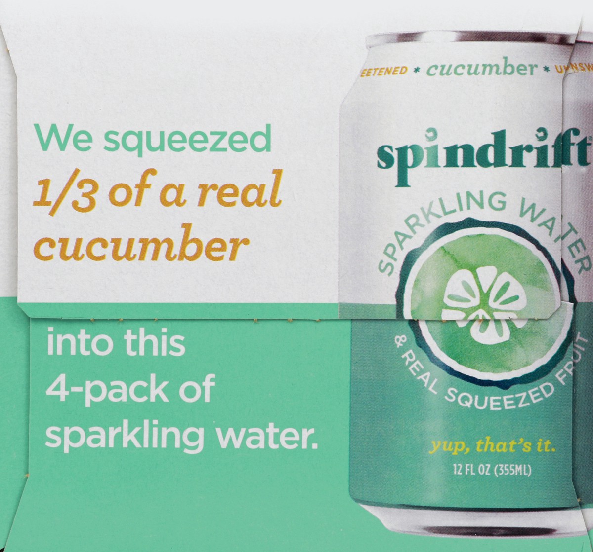 slide 3 of 4, Spindrift Cucumber Sparkling Water, 4 ct