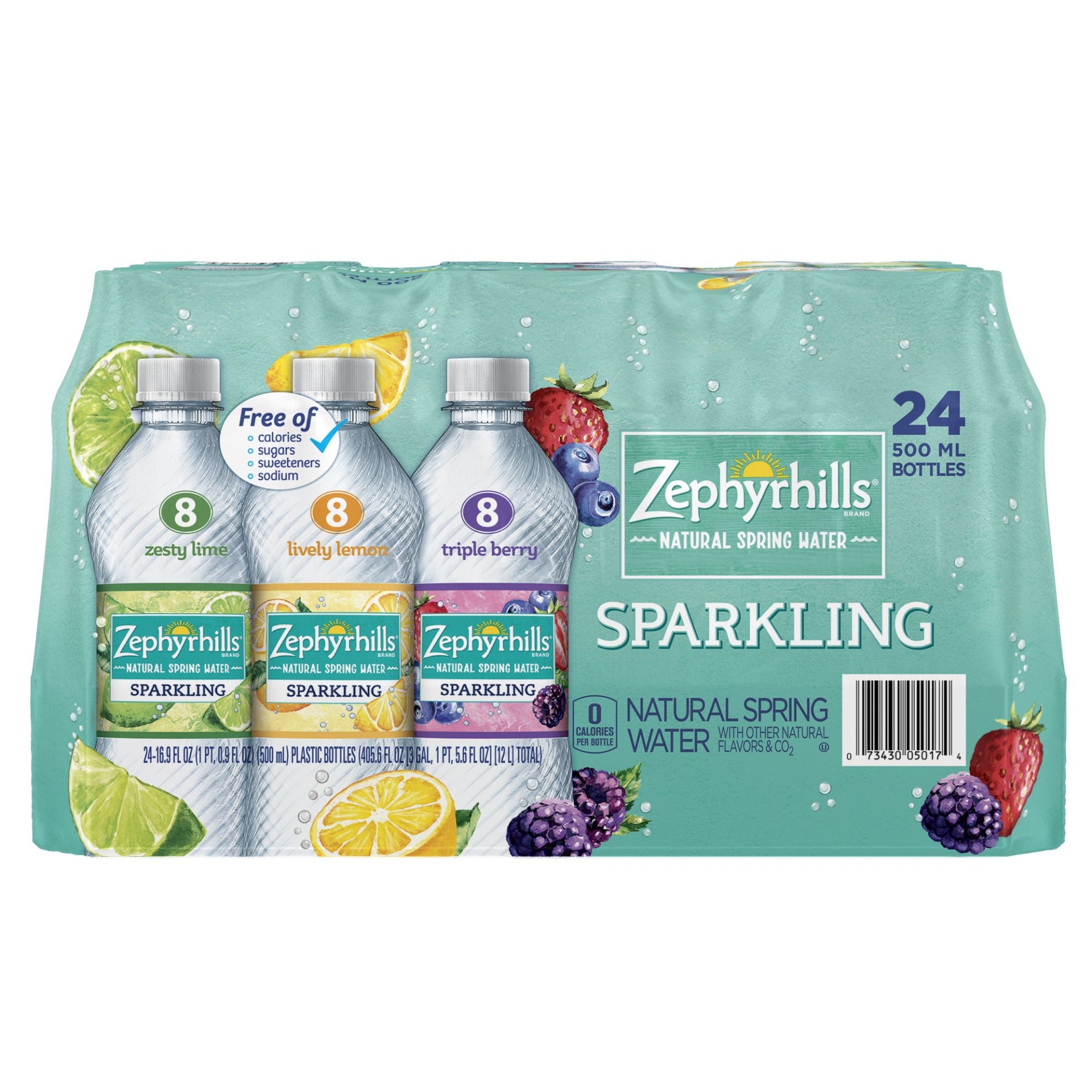 slide 1 of 7, Nestlé Zephyrhills Sparkling Flavored Water, 5 liter, 24/16.9 oz, 12.675 qt