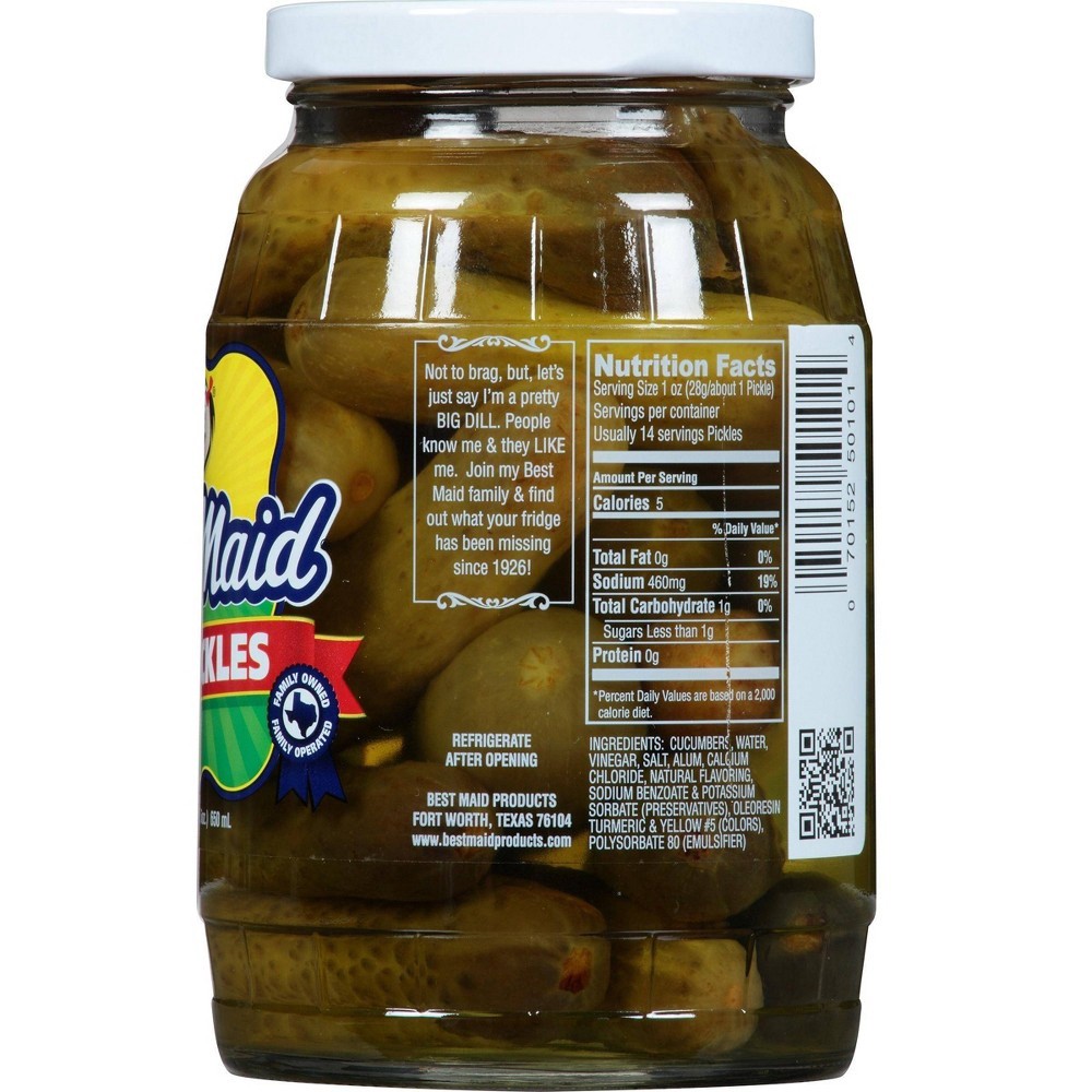 slide 2 of 3, Best Maid Whole Dill Pickles, 22 oz