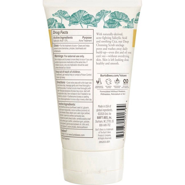 slide 52 of 83, Burt's Bees Natural Acne Solutions Deep Cleansing Scrub 4 oz, 4 fl oz