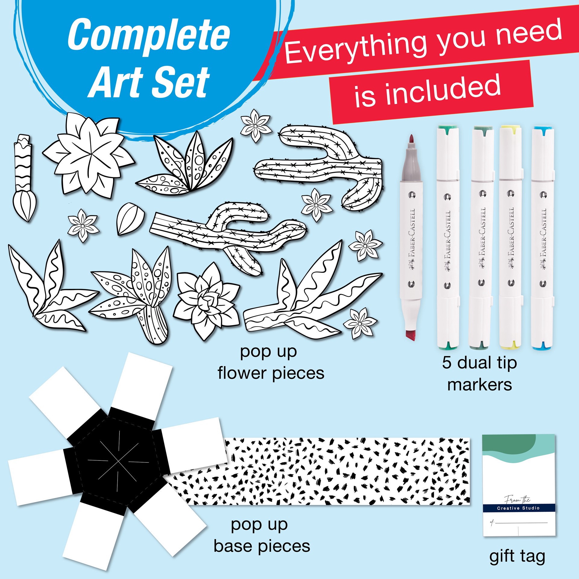 slide 2 of 10, Faber-Castell Succulents Pop Up Coloring Bouquet, 1 ct