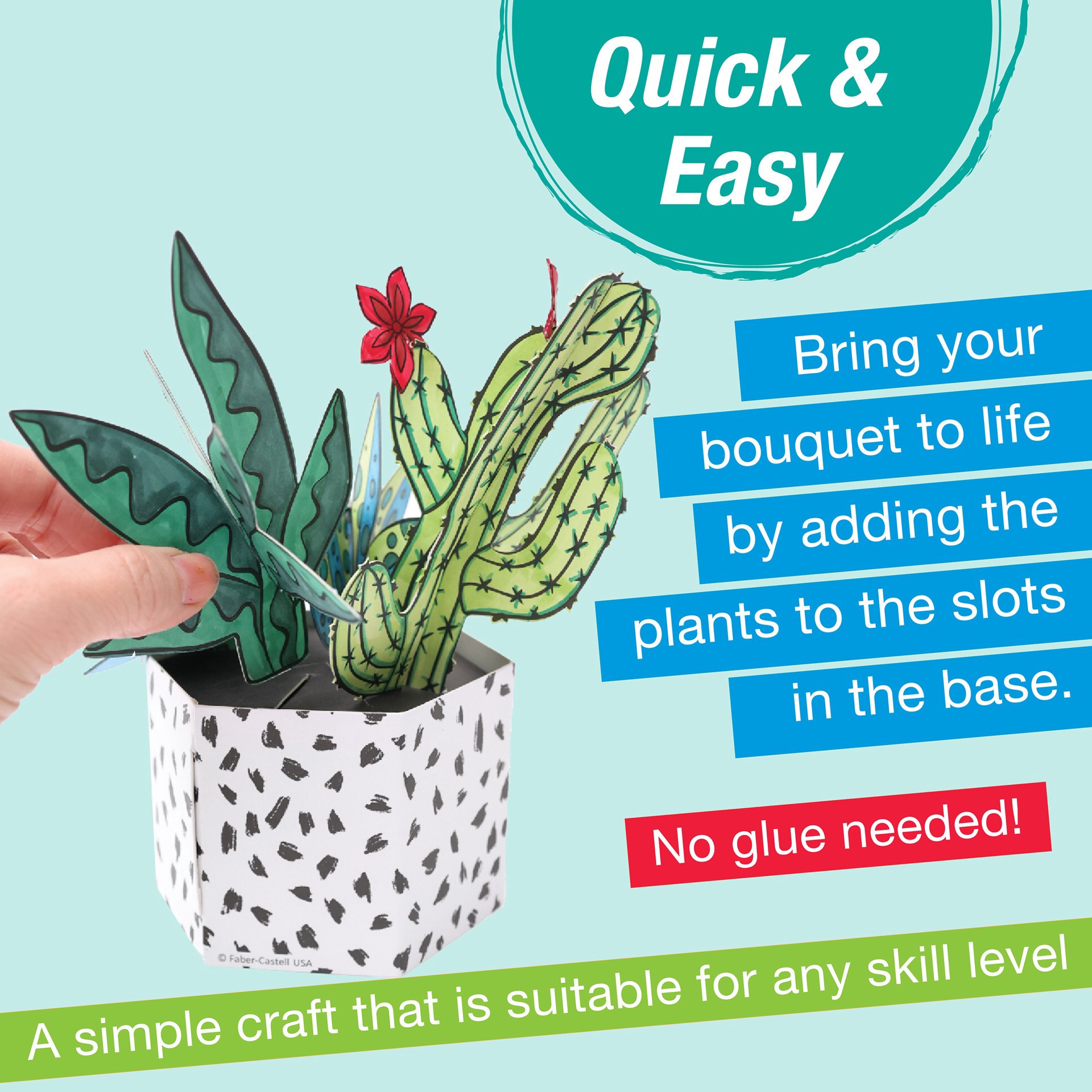 slide 6 of 10, Faber-Castell Succulents Pop Up Coloring Bouquet, 1 ct