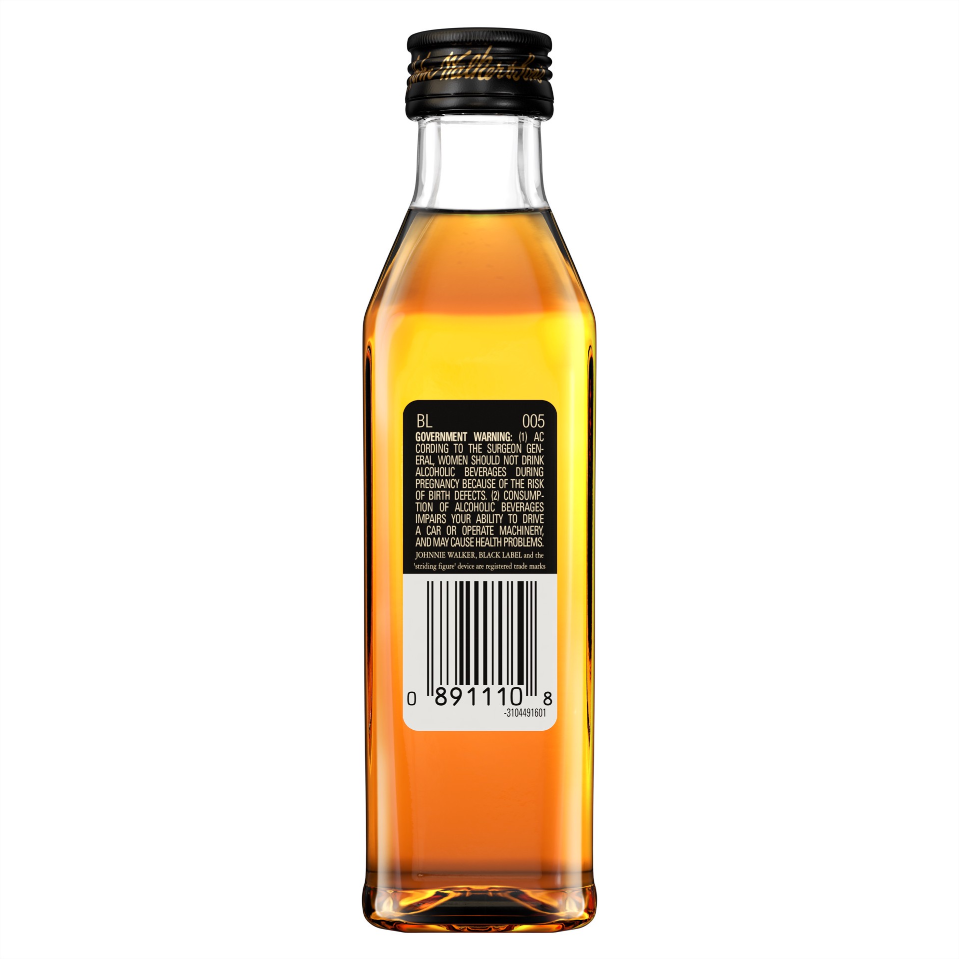slide 2 of 4, Johnnie Walker Black Label Blended Scotch Whisky, 50mL Plastic, 50 ml