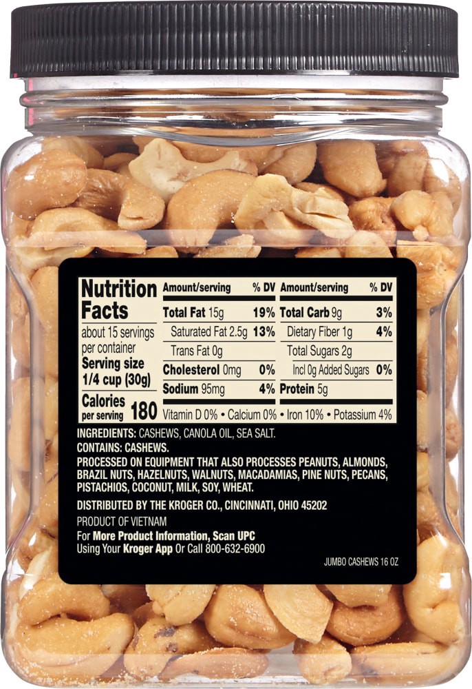 slide 3 of 4, Private Selection® Jumbo Cashews, 16 oz