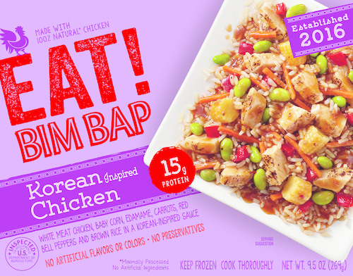 slide 1 of 1, Eat! Bim Bap Korean Inspired Chicken Frozen Entree, 9.5 oz