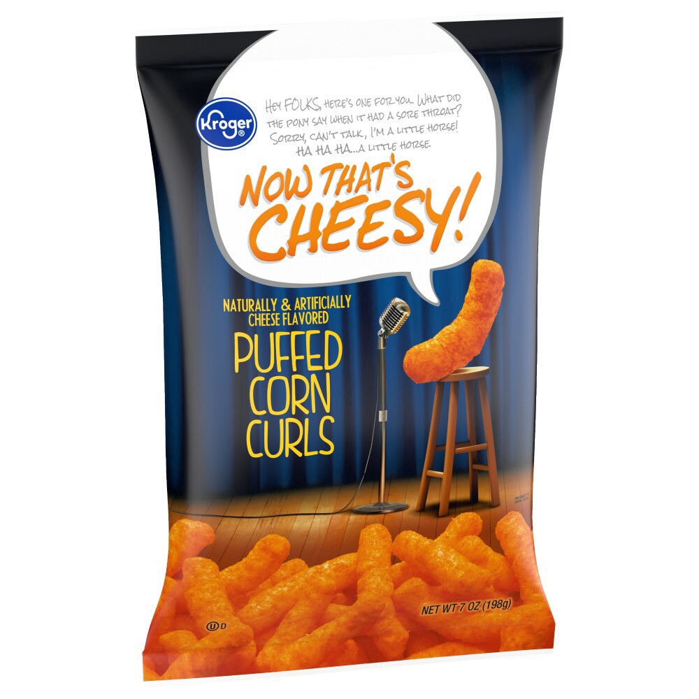 slide 2 of 4, Kroger Cheesy Puffed Corn Curls, 7 oz
