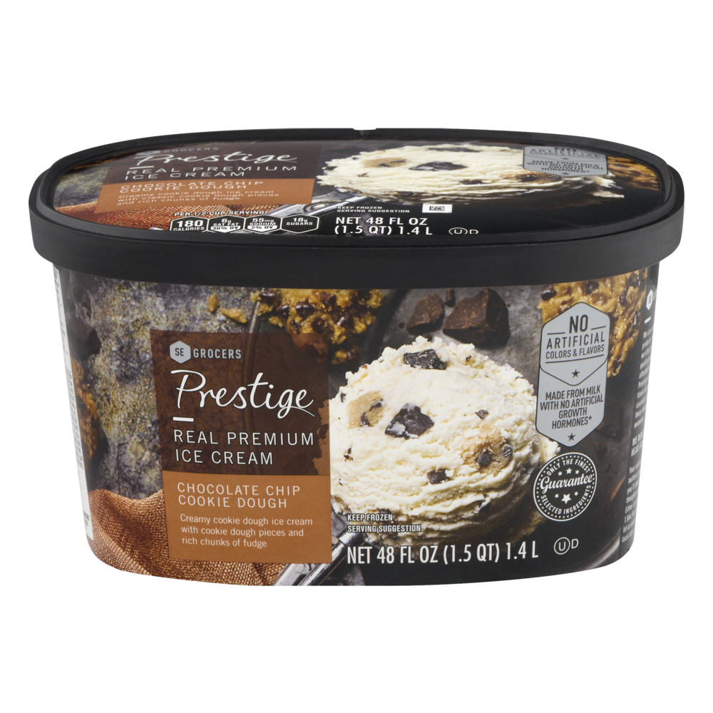 Prestige Real Premium Ice Cream Chocolate Chip Cookie Dough 48 oz | Shipt