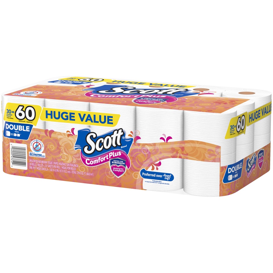 slide 2 of 3, Scott Extra Soft 30 Double Roll Bath Tissue, 30 ct