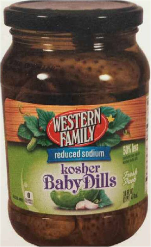 slide 1 of 1, Western Family Kosher Baby Dill Low Sodium, 16 oz