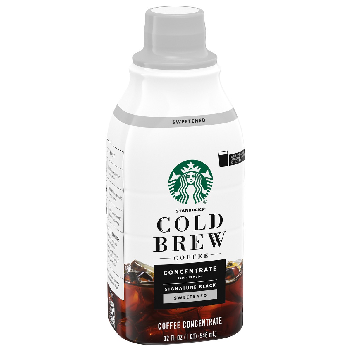 slide 5 of 15, Starbucks Cold Brew Coffee Concentrate, Sweetened Signature Black, 100% Arabica, Multi-Serve Bottle (32 Fl Oz), 32 fl oz