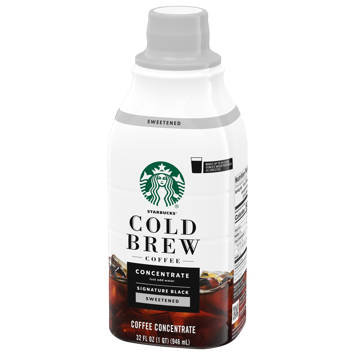 slide 6 of 15, Starbucks Cold Brew Coffee Concentrate, Sweetened Signature Black, 100% Arabica, Multi-Serve Bottle (32 Fl Oz), 32 fl oz