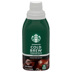 Starbucks Cold Brew Coffee Concentrate, Sweetened Signature Black Iced Coffee, 32 fl oz