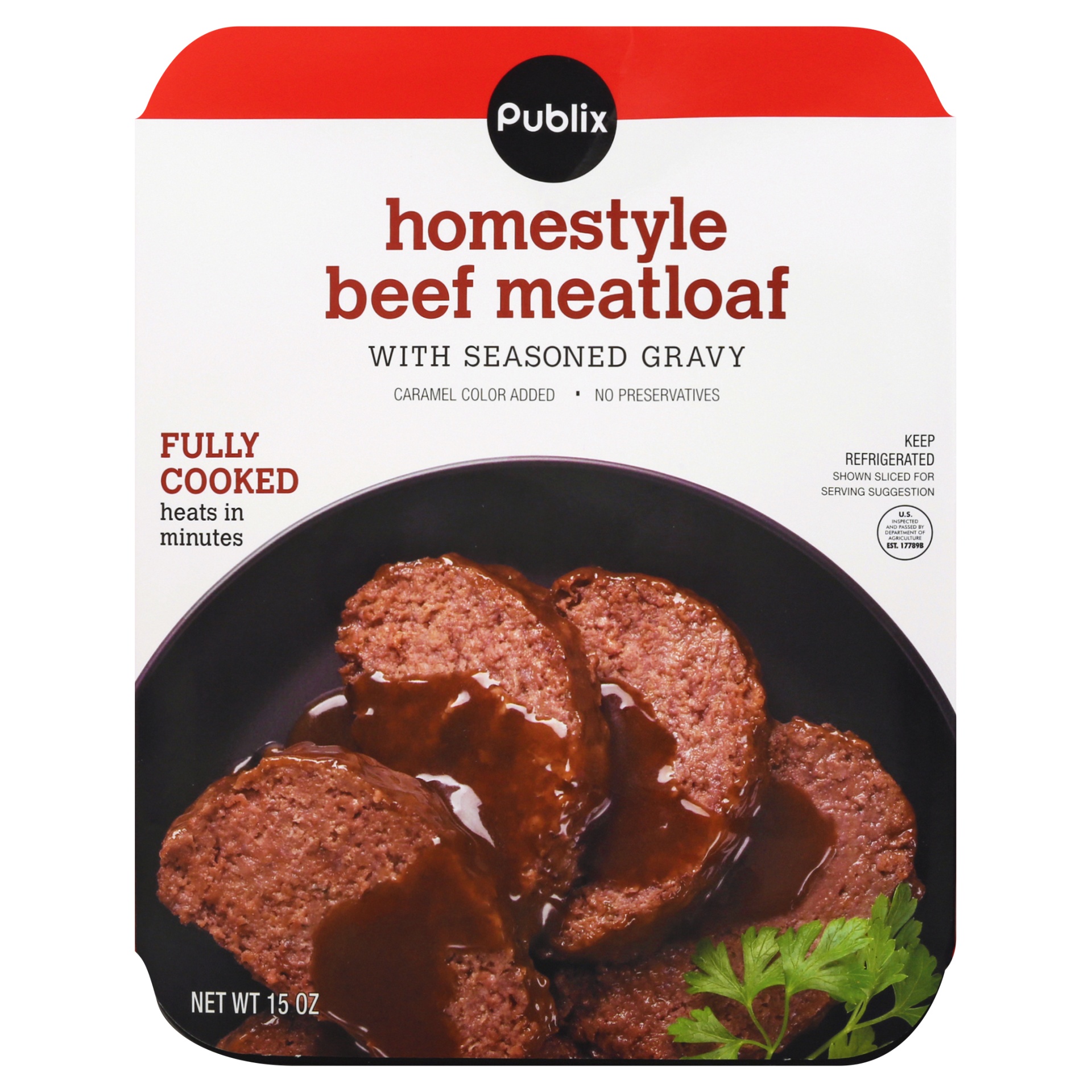 slide 1 of 1, Publix Homestyle Beef Meatloaf, 15 oz