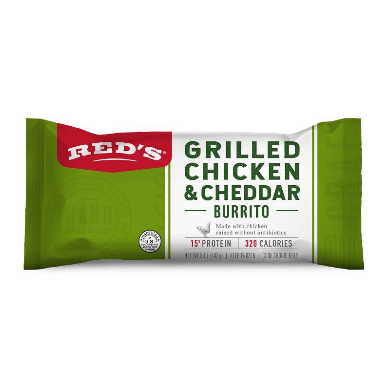 slide 1 of 9, Red's Grilled Chicken & Cheddar Burrito 5 oz, 5 oz