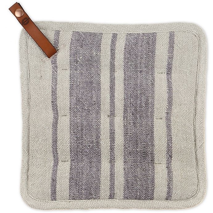 slide 1 of 1, Artisanal Kitchen Supply Terry Stripe Pot Holder - Grey, 1 ct