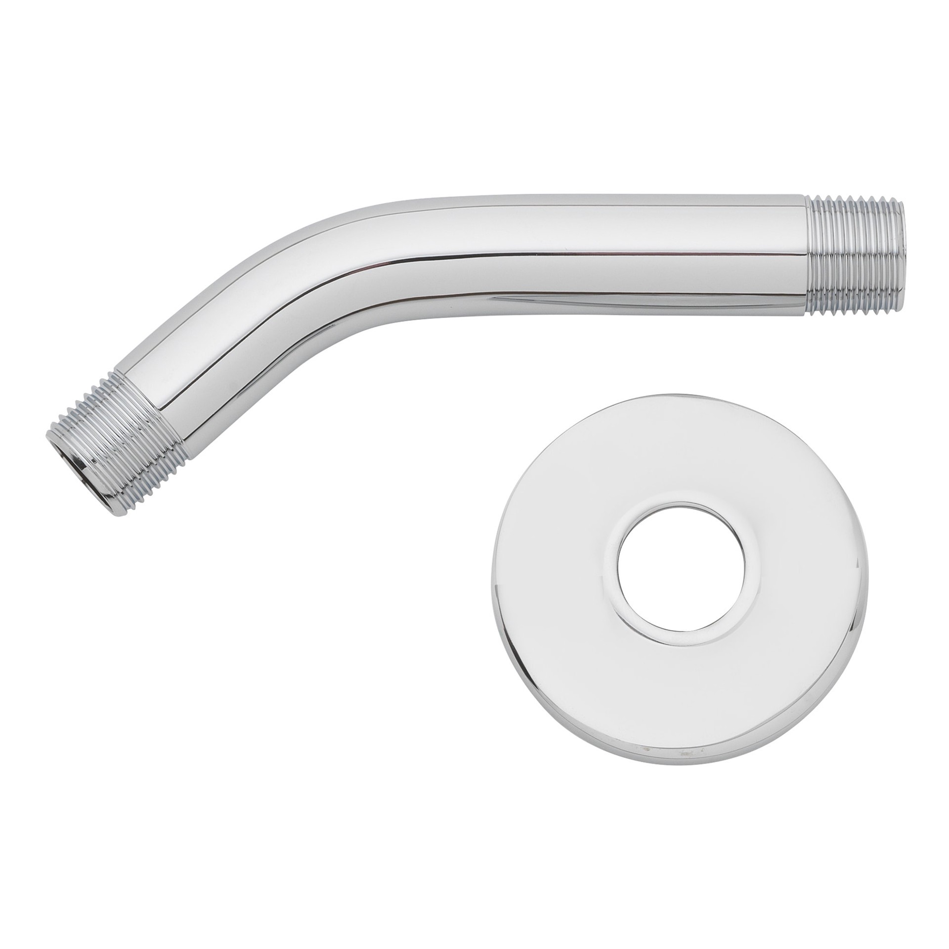 slide 4 of 5, Project Source Chrome 5.71-in Universal Shower Shower arm and flange 0.5-in -ID, 1 ct