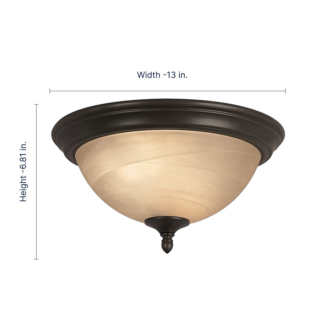 slide 2 of 6, allen + roth 1 -Light 13-in Oil rubbed Bronze Flush Mount Light, 1 ct