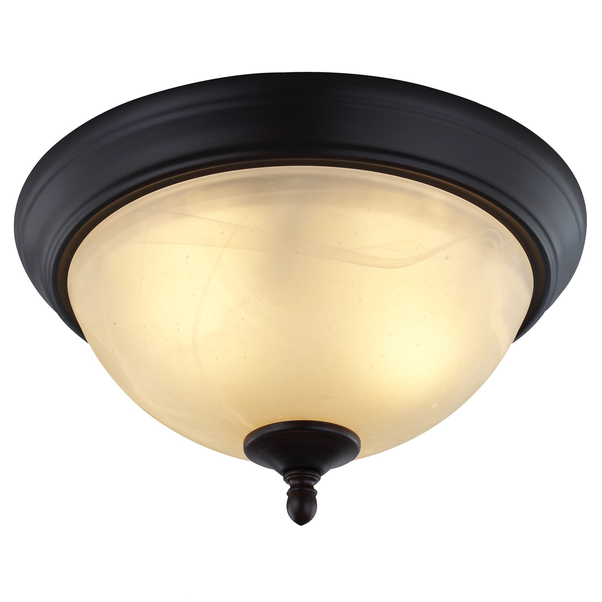 slide 5 of 6, allen + roth 1 -Light 13-in Oil rubbed Bronze Flush Mount Light, 1 ct