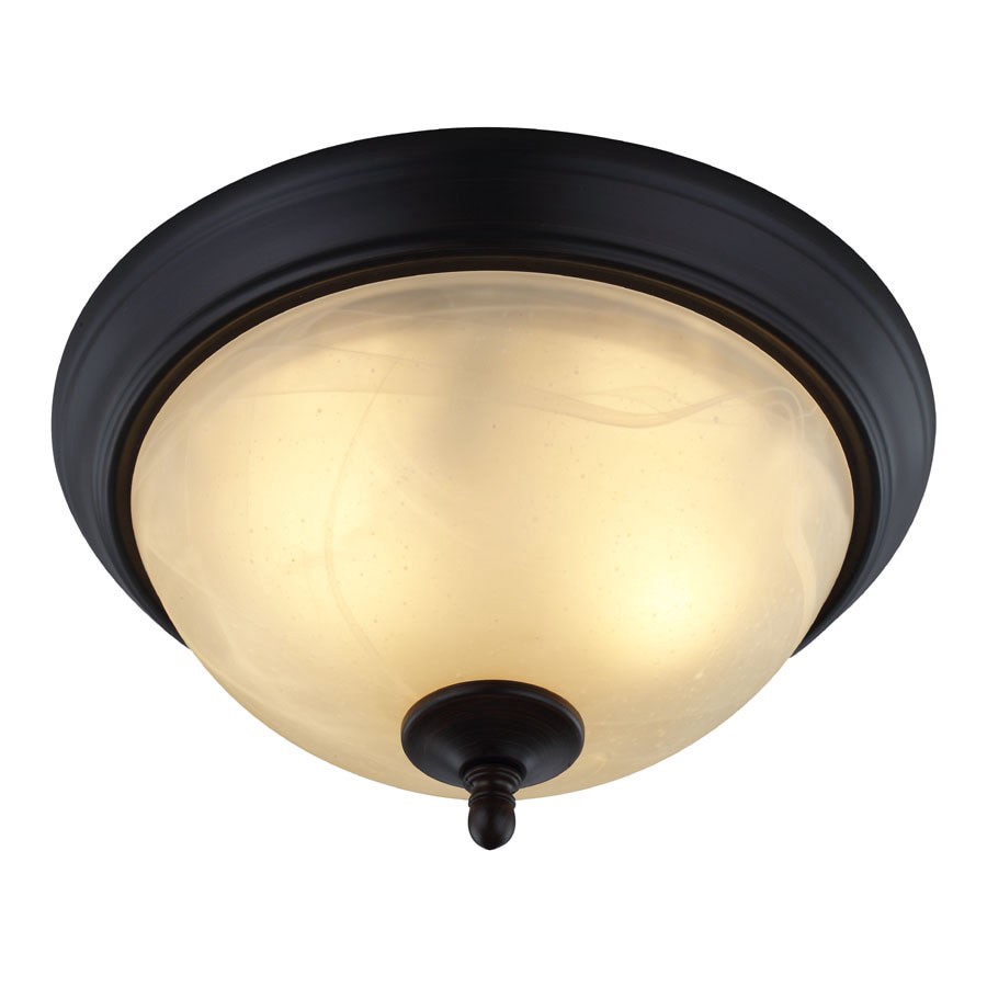 slide 6 of 6, allen + roth 1 -Light 13-in Oil rubbed Bronze Flush Mount Light, 1 ct