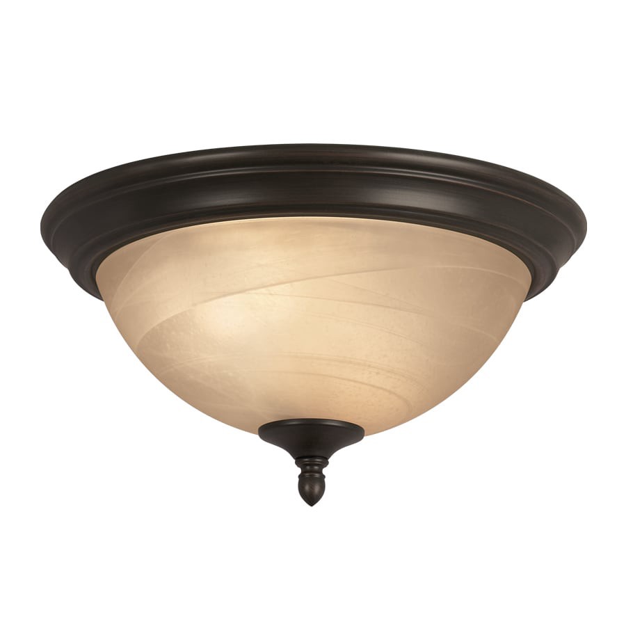 slide 1 of 6, allen + roth 1 -Light 13-in Oil rubbed Bronze Flush Mount Light, 1 ct