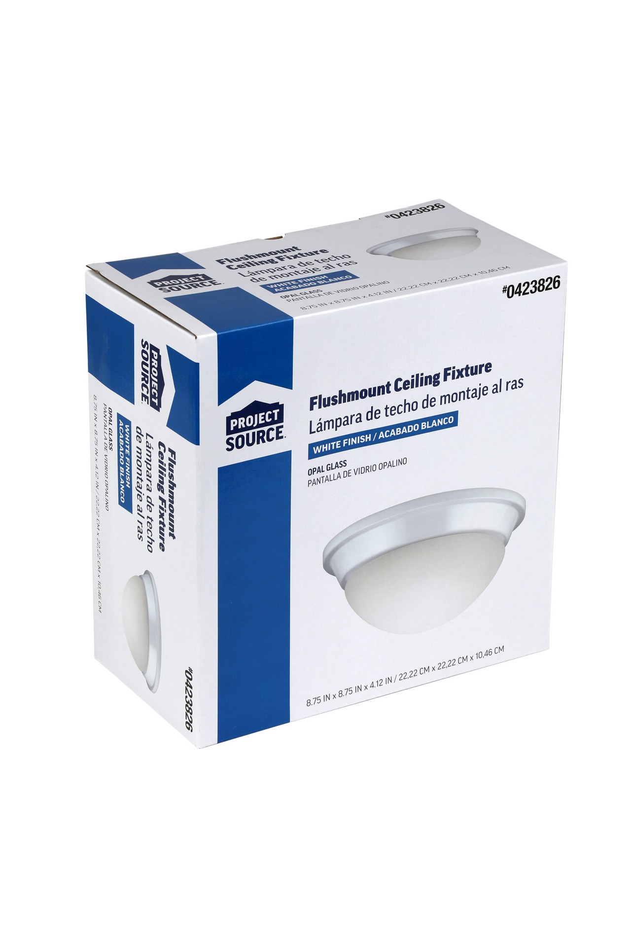 slide 4 of 6, Project Source 1 -Light 8.75-in Satin White Flush Mount Light, 1 ct