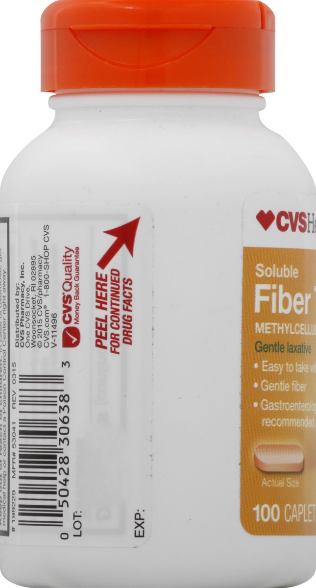 slide 6 of 8, CVS Health Soluble Fiber Therapy Caplets, 100 Ct, 100 ct