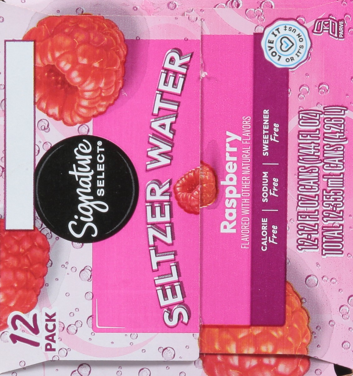 slide 12 of 14, Signature Select Raspberry Seltzer Water 12 - 12 fl oz Cans, 12 ct