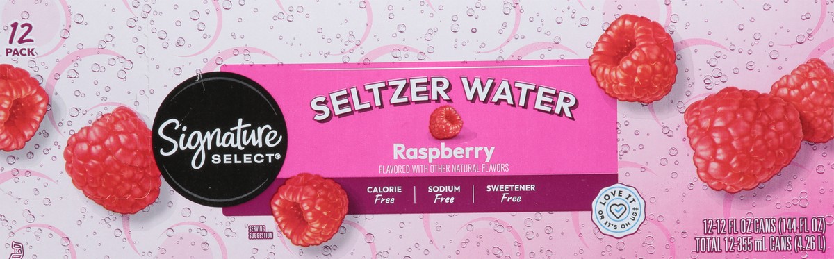 slide 7 of 14, Signature Select Raspberry Seltzer Water 12 - 12 fl oz Cans, 12 ct