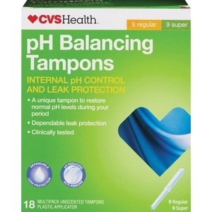 slide 1 of 1, CVS Health Ph Balancing Tampons Regular/Super Multi Pack, 18 ct