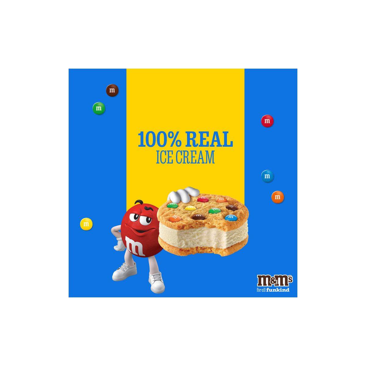 slide 25 of 29, M&M's Vanilla Ice Cream Cookie Sandwiches, Reduced Fat Vanilla Ice Cream Dessert Cookie Sandwich, 8 Pack, 4 Oz, 32 fl oz