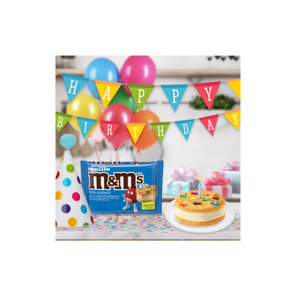 slide 28 of 29, M&M's Vanilla Ice Cream Cookie Sandwiches, Reduced Fat Vanilla Ice Cream Dessert Cookie Sandwich, 8 Pack, 4 Oz, 32 fl oz