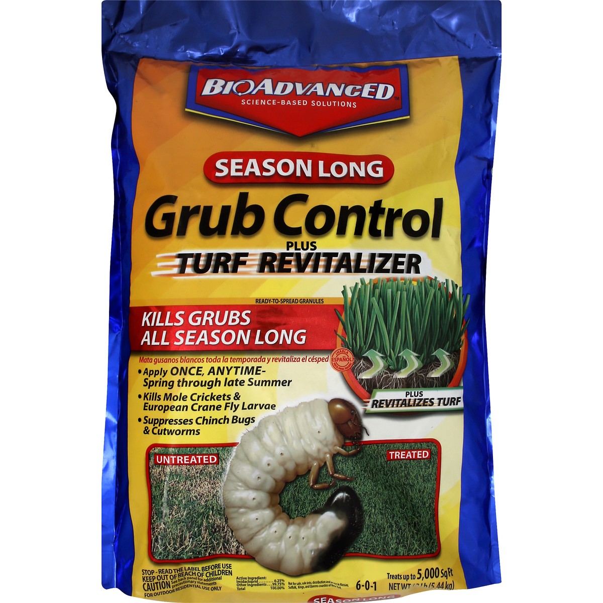 slide 5 of 7, Bioadvanced Grub Control Plus Turf Revitalizer 12 lb, 12 lb