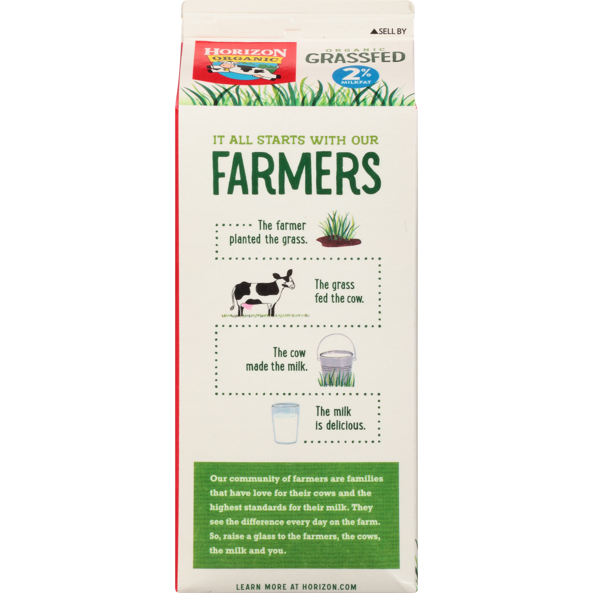 slide 6 of 8, Horizon Organic Grassfed 2% Reduced Fat Milk with Vitamin D, Half Gallon, 64 fl oz