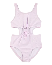 Carter's Kid 1-Piece Ribbed Cut-Out Swimsuit Purple 14