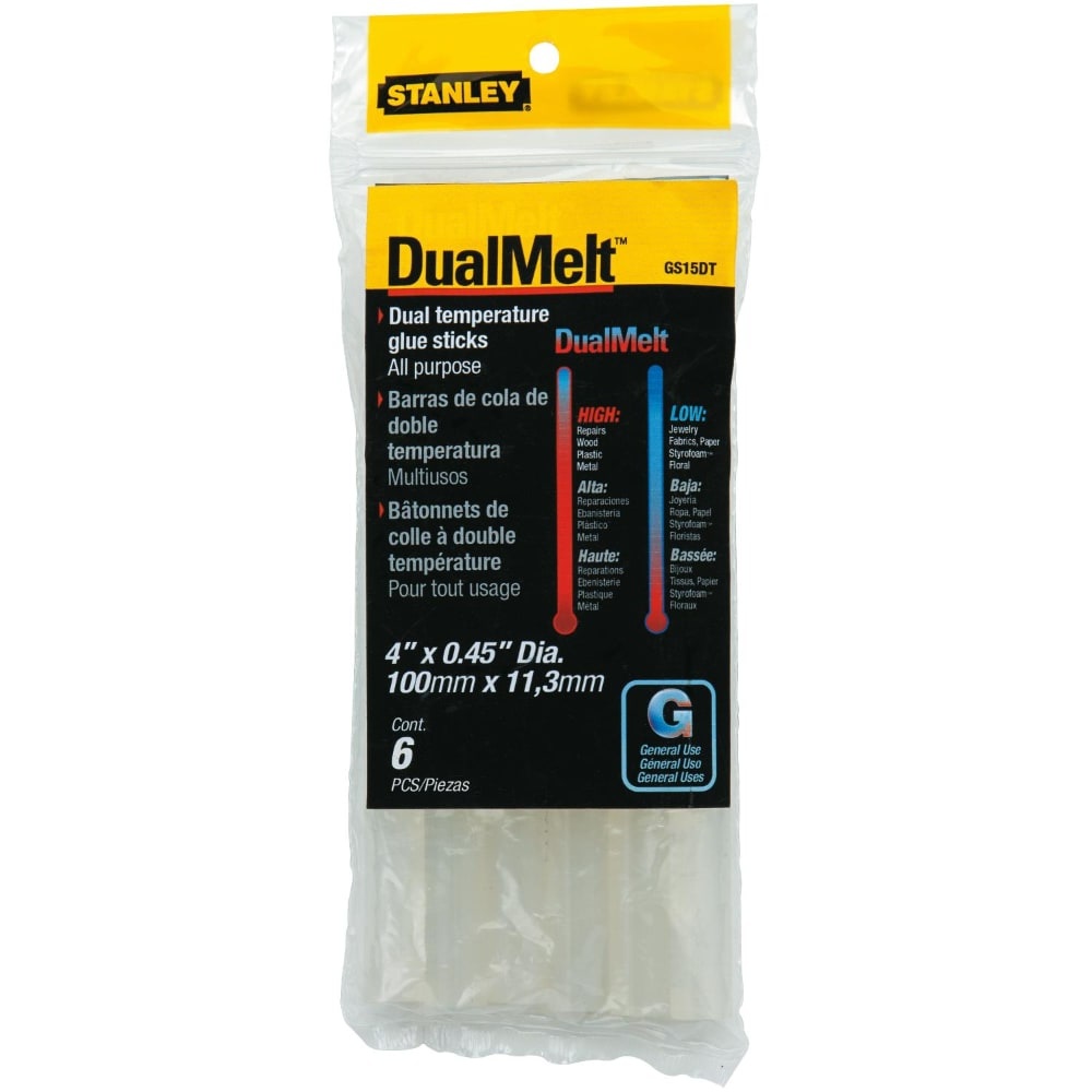 slide 1 of 1, STANLEY Dualmelt Dual Temperature Glue Sticks, 6 ct